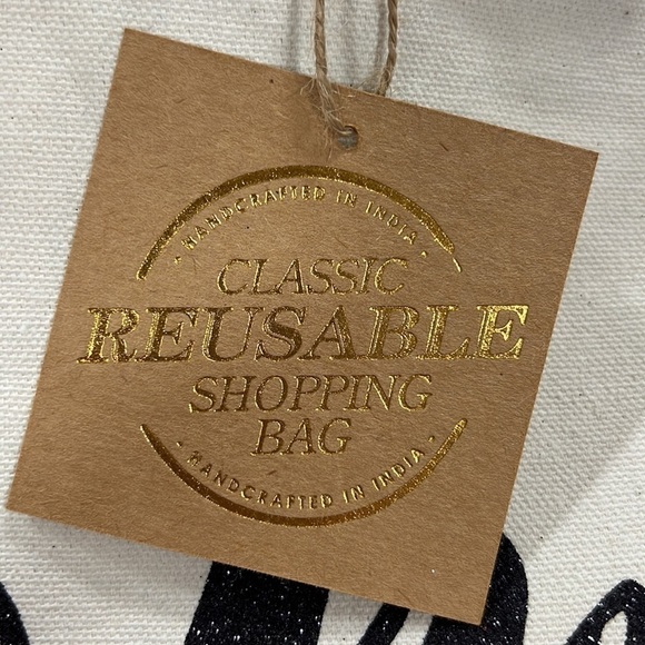 TOTE BAG “MOM VIBES” CANVAS BAG WITH GLITTER GRAPHIC - Picture 4 of 5